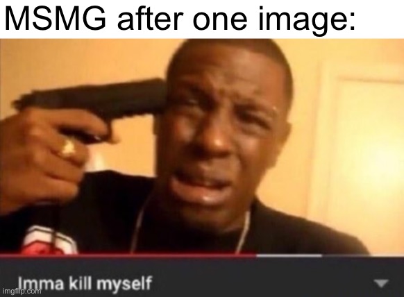 One image and everyone loses their minds | MSMG after one image: | image tagged in imma kill myself | made w/ Imgflip meme maker