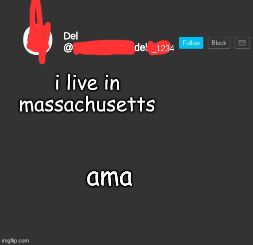 totally del | i live in massachusetts; ama | image tagged in totally del | made w/ Imgflip meme maker