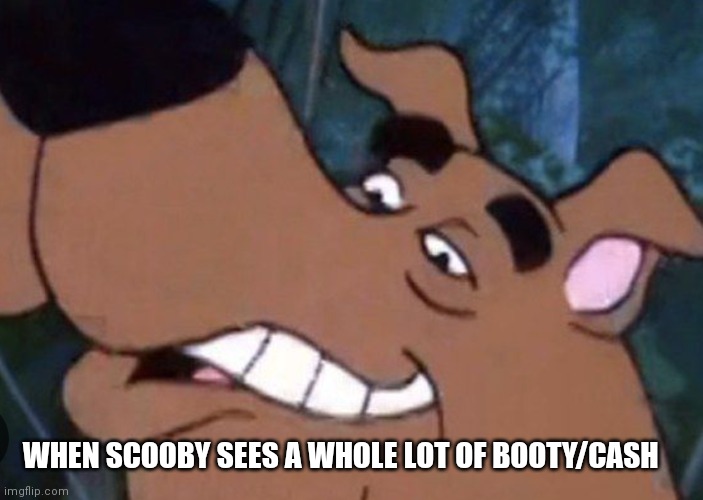 Hehehehe | WHEN SCOOBY SEES A WHOLE LOT OF BOOTY/CASH | image tagged in funny memes,sus,scooby doo | made w/ Imgflip meme maker