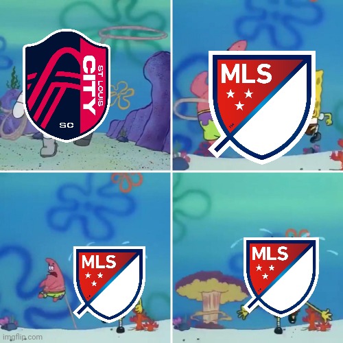 Meanwhile, in MLS... | image tagged in spongebob lasso meme,mls | made w/ Imgflip meme maker