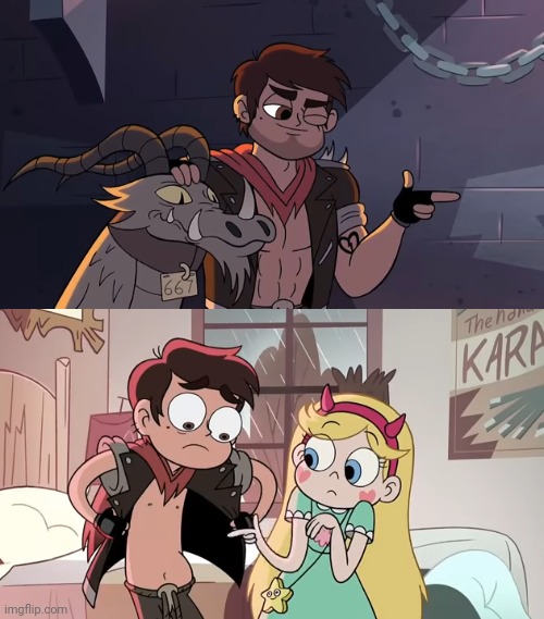 Muscle Marco, small Marco | image tagged in star vs the forces of evil | made w/ Imgflip meme maker