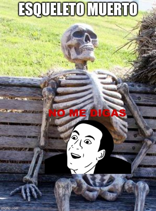 Waiting Skeleton Meme | ESQUELETO MUERTO | image tagged in memes,waiting skeleton | made w/ Imgflip meme maker