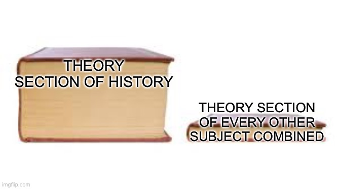 Big book small book | THEORY SECTION OF HISTORY; THEORY SECTION OF EVERY OTHER SUBJECT COMBINED | image tagged in big book small book,school,history,test,exams | made w/ Imgflip meme maker