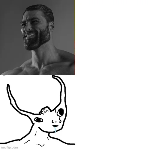 gigachad vs brainlet Blank Meme Template