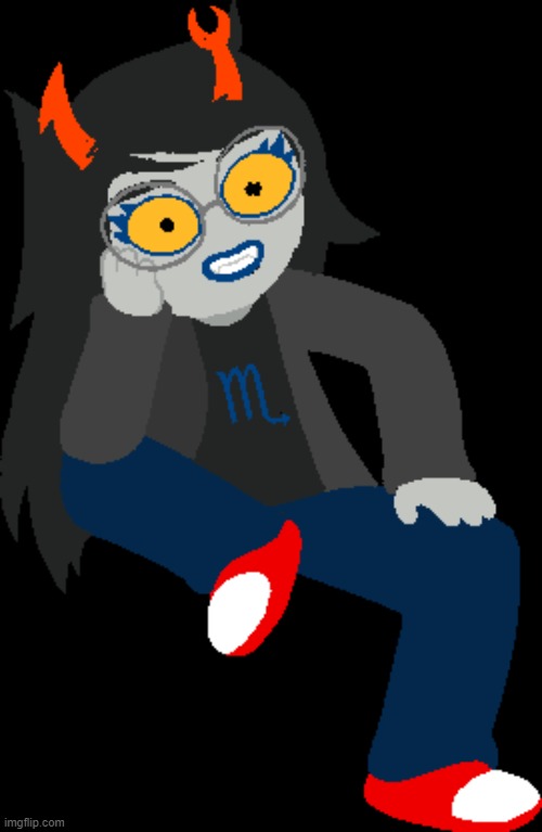 Vriska Sitting | image tagged in vriska sitting | made w/ Imgflip meme maker