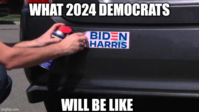 Repeat after me...... it's ok to admit a mistake. It's ok. | WHAT 2024 DEMOCRATS; WILL BE LIKE | image tagged in bumper sticker removal,biden,voters,elections,democrats,whoops | made w/ Imgflip meme maker