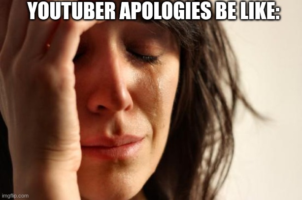 Its true lol | YOUTUBER APOLOGIES BE LIKE: | image tagged in memes,first world problems | made w/ Imgflip meme maker