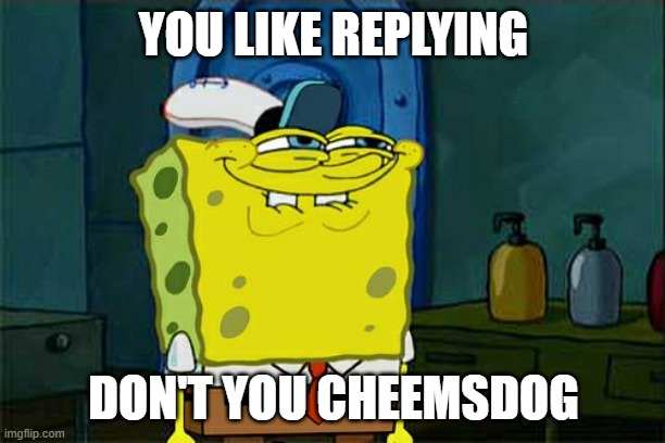 Don't You Squidward Meme | YOU LIKE REPLYING DON'T YOU CHEEMSDOG | image tagged in memes,don't you squidward | made w/ Imgflip meme maker