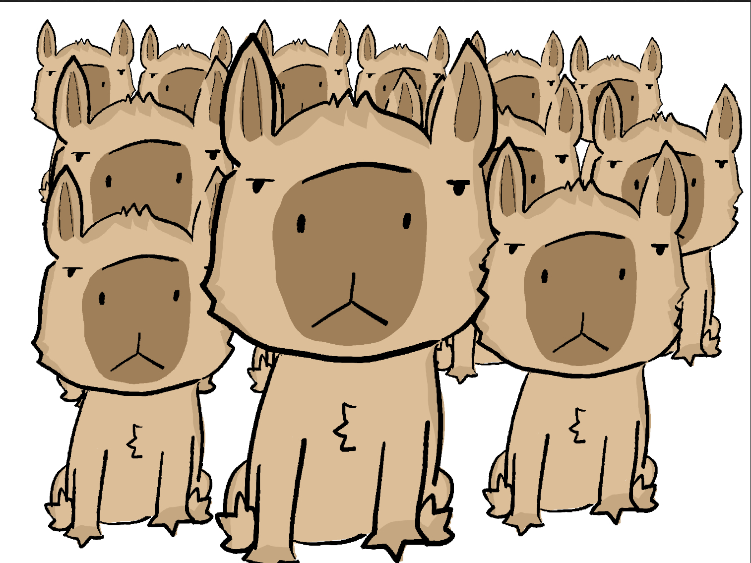 High Quality Capybara group Blank Meme Template