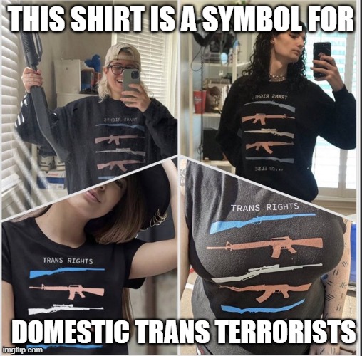 Domestic Trans Terrorists | THIS SHIRT IS A SYMBOL FOR; DOMESTIC TRANS TERRORISTS | image tagged in domestic trans terrorists | made w/ Imgflip meme maker