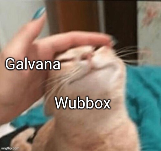 She pet the wubbox | Galvana; Wubbox | image tagged in cat petting meme,msm,my singing monsters | made w/ Imgflip meme maker