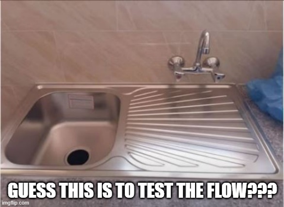 Let This Sink In | GUESS THIS IS TO TEST THE FLOW??? | image tagged in you had one job | made w/ Imgflip meme maker