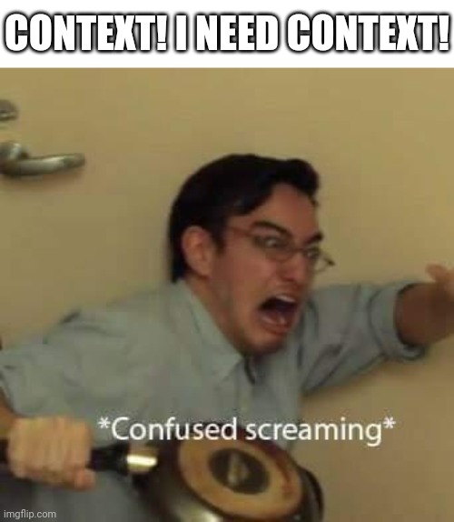 filthy frank confused scream | CONTEXT! I NEED CONTEXT! | image tagged in filthy frank confused scream | made w/ Imgflip meme maker