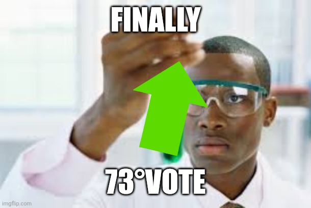 Also made upon request | FINALLY; 73°VOTE | image tagged in finally,vote | made w/ Imgflip meme maker