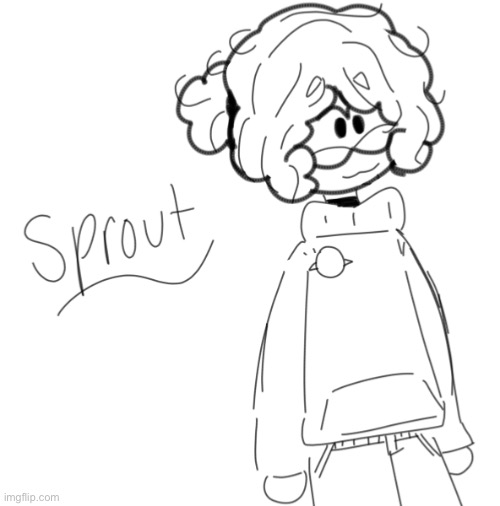 Uh- maybe I’m gonna redesign him- not really sure though (._.) | image tagged in drawing,sprout,spooky month oc | made w/ Imgflip meme maker