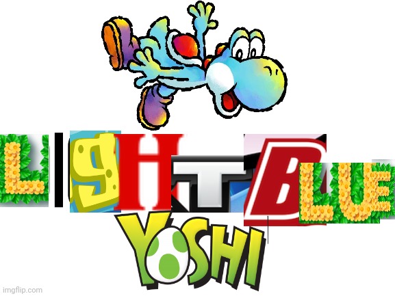 Light Blue Yoshi | image tagged in blank white template,yoshi's island,expand dong,nintendo,yoshi's island ds | made w/ Imgflip meme maker