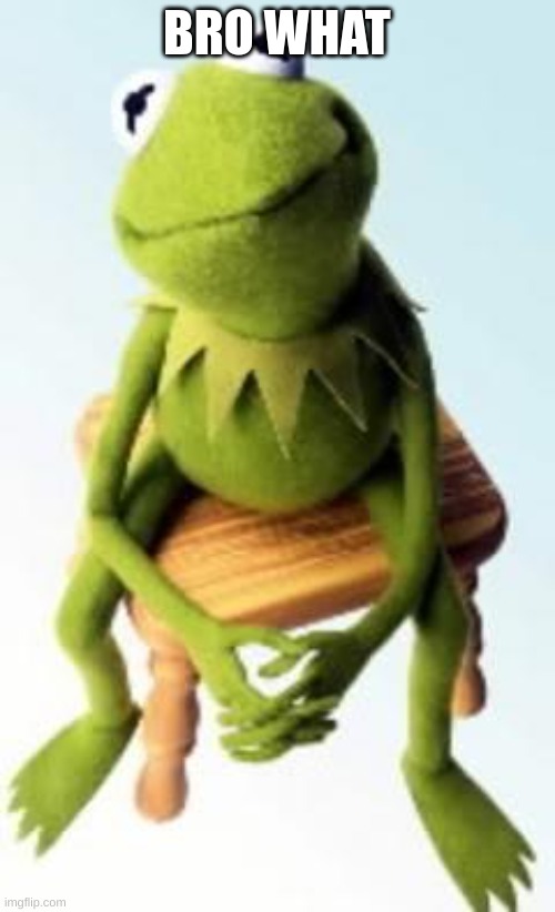 Concerned Kermit | BRO WHAT | image tagged in concerned kermit | made w/ Imgflip meme maker