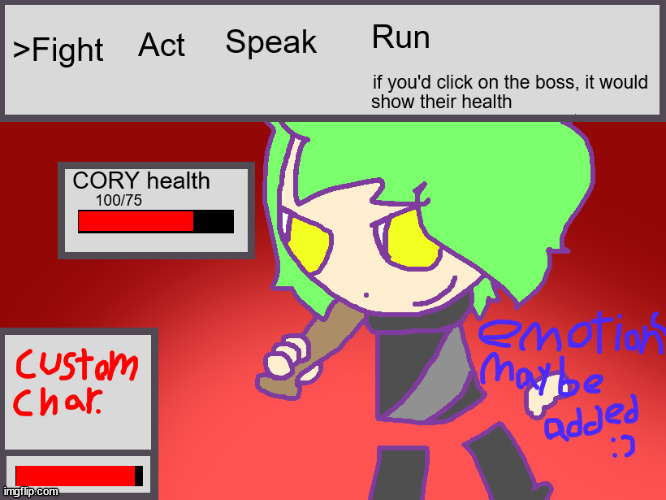 .cory bossfight design/sprite + fight design | made w/ Imgflip meme maker
