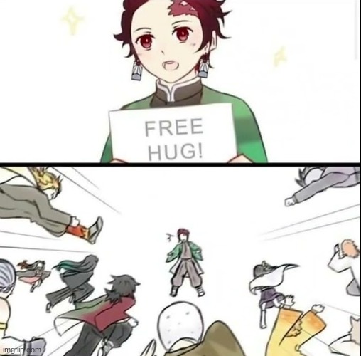 free hugs from tanjiro | image tagged in demon slayer,cute,i what this in irl | made w/ Imgflip meme maker