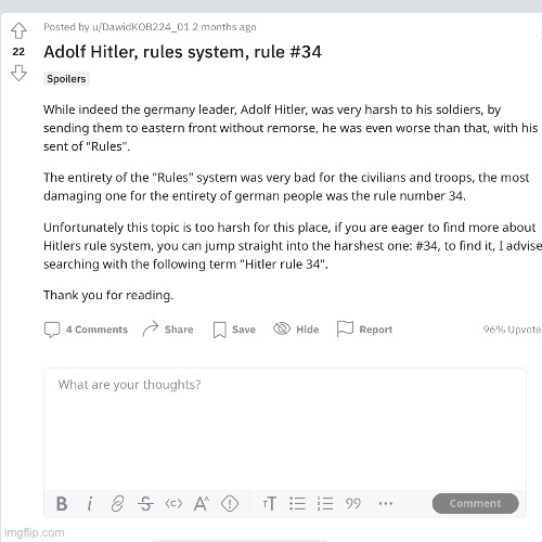 Hitler rule 34 | image tagged in meh,rule 34,hitler | made w/ Imgflip meme maker
