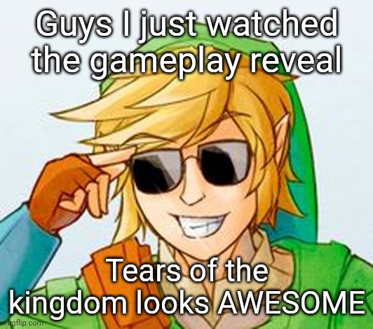 Either it's a reveal or a showcase, idk. I LOVE the new weapon crafting system | Guys I just watched the gameplay reveal; Tears of the kingdom looks AWESOME | image tagged in troll link | made w/ Imgflip meme maker