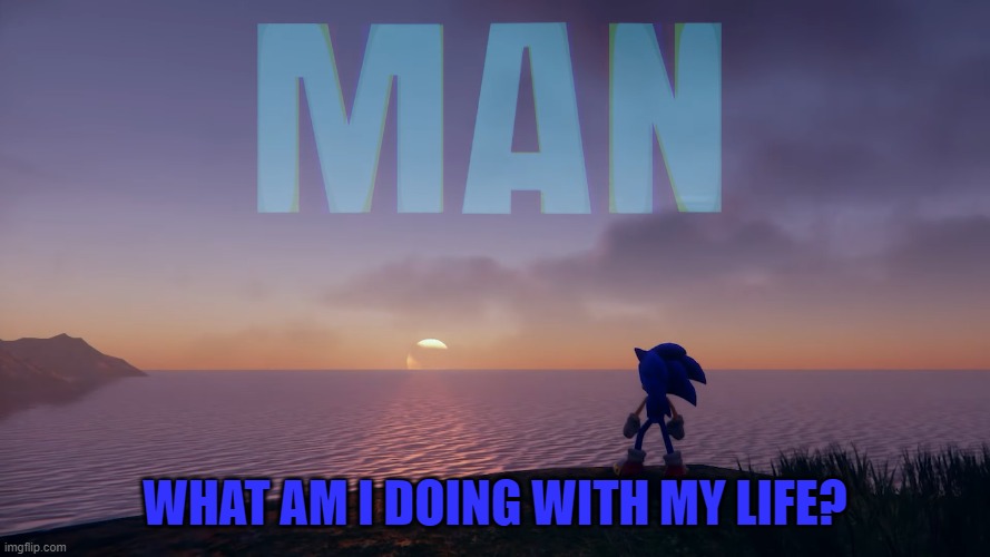 I think I'm wasting it. | WHAT AM I DOING WITH MY LIFE? | image tagged in man sonic,what am i doing with my life,sonic the hedgehog,sonic frontiers,man | made w/ Imgflip meme maker