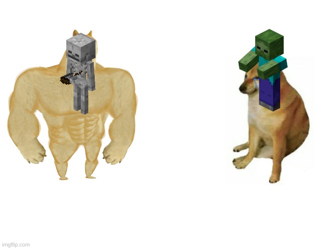 mobs | image tagged in memes,buff doge vs cheems | made w/ Imgflip meme maker