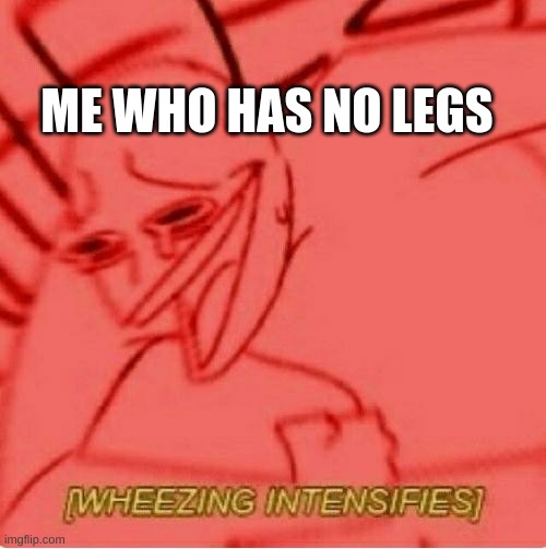 Wheeze | ME WHO HAS NO LEGS | image tagged in wheeze | made w/ Imgflip meme maker