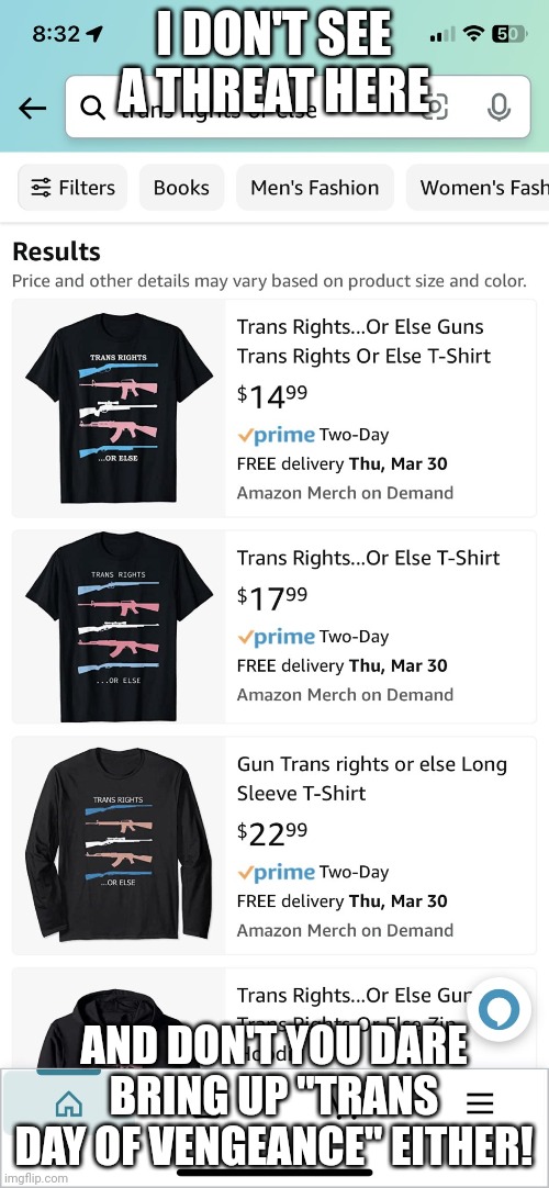 Page Not Found | I DON'T SEE A THREAT HERE; AND DON'T YOU DARE BRING UP "TRANS DAY OF VENGEANCE" EITHER! | image tagged in page not found | made w/ Imgflip meme maker