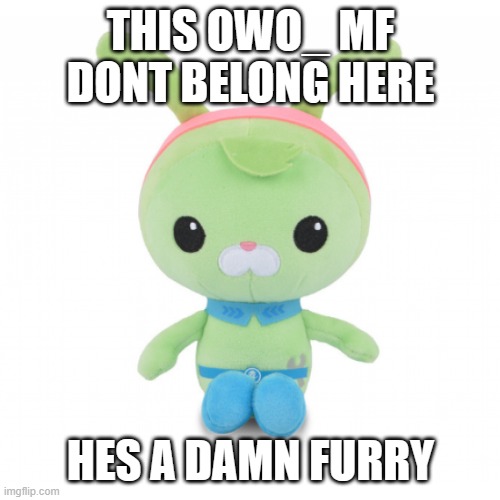 and yall know we anti-furry | THIS OWO_ MF DONT BELONG HERE; HES A DAMN FURRY | image tagged in da gorl | made w/ Imgflip meme maker