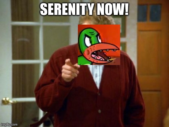 Pretty Boy from Teacher’s Pet as Frank Costanza | SERENITY NOW! | image tagged in festivus frank costanza seinfeld the strike | made w/ Imgflip meme maker