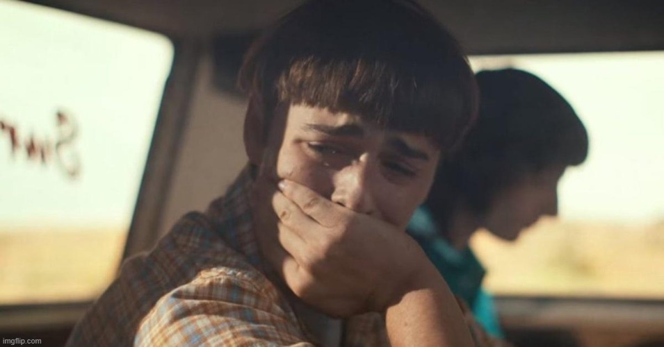 will byers crying | image tagged in will byers crying | made w/ Imgflip meme maker