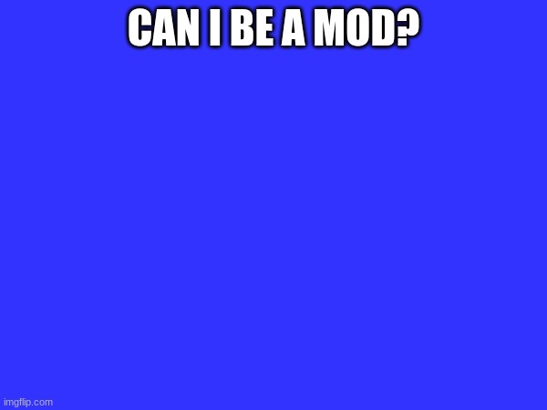 CAN I BE A MOD? | made w/ Imgflip meme maker