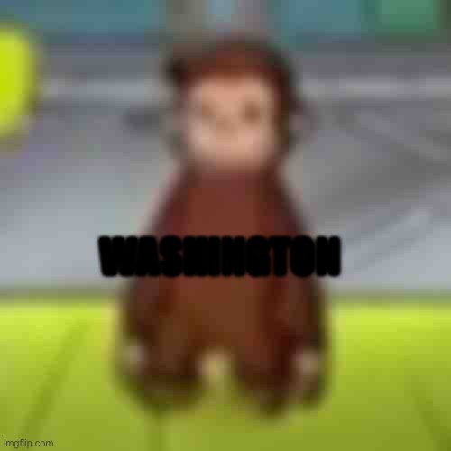 WASHINGTON | image tagged in low quality curious george | made w/ Imgflip meme maker