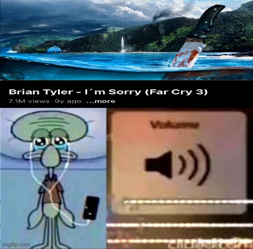 Squidward Crying Listening to Music | image tagged in squidward crying listening to music,farcry | made w/ Imgflip meme maker