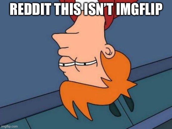 Hey | REDDIT THIS ISN’T IMGFLIP | image tagged in memes,futurama fry | made w/ Imgflip meme maker