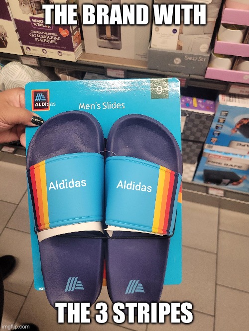 Slides | THE BRAND WITH; THE 3 STRIPES | image tagged in slide,adidas,aldidas | made w/ Imgflip meme maker