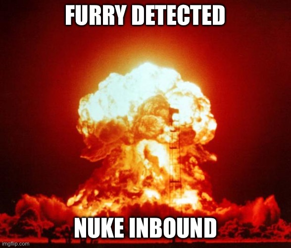 Nuke | FURRY DETECTED NUKE INBOUND | image tagged in nuke | made w/ Imgflip meme maker