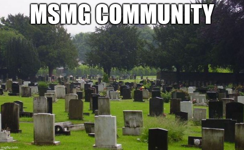 people are leaving as we speak | MSMG COMMUNITY | image tagged in graveyard | made w/ Imgflip meme maker