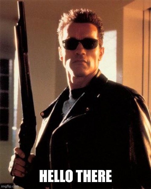 Terminator 2 | HELLO THERE | image tagged in terminator 2 | made w/ Imgflip meme maker