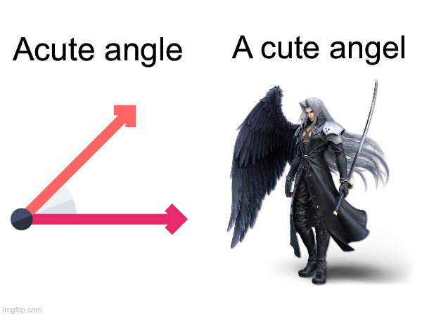 Know the difference | A cute angel; Acute angle | made w/ Imgflip meme maker