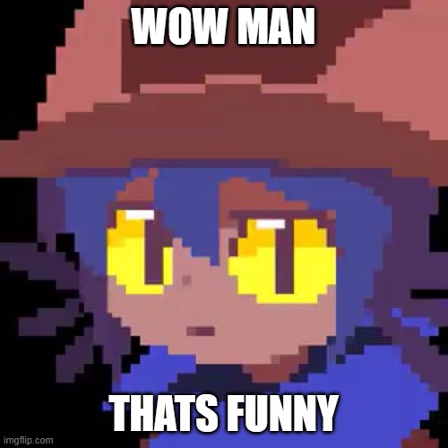 niko straight face | WOW MAN THATS FUNNY | image tagged in niko straight face | made w/ Imgflip meme maker