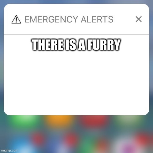 Emergency Alert | THERE IS A FURRY | image tagged in emergency alert | made w/ Imgflip meme maker