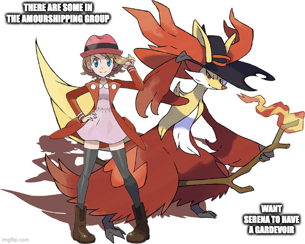 AU Serena | THERE ARE SOME IN THE AMOURSHIPPING GROUP; WANT SERENA TO HAVE A GARDEVOIR | image tagged in serena,pokemon,memes | made w/ Imgflip meme maker