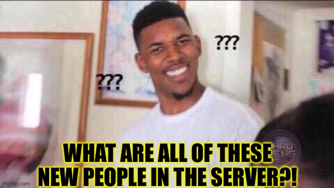 It’s just weird | WHAT ARE ALL OF THESE NEW PEOPLE IN THE SERVER?! | made w/ Imgflip meme maker