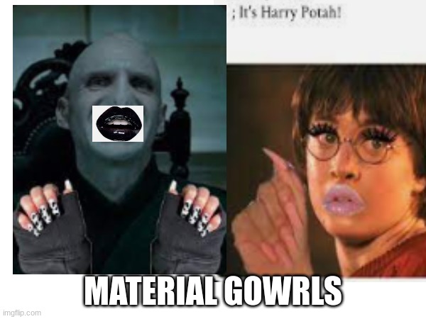 the  materials | MATERIAL GOWRLS | image tagged in harry potter | made w/ Imgflip meme maker