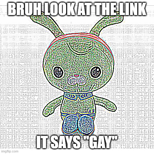 BRUH LOOK AT THE LINK IT SAYS "GAY" | image tagged in deep fried | made w/ Imgflip meme maker