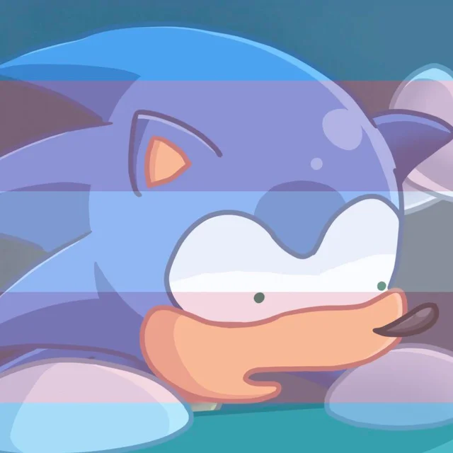High Quality sonic trans flag surprised Blank Meme Template
