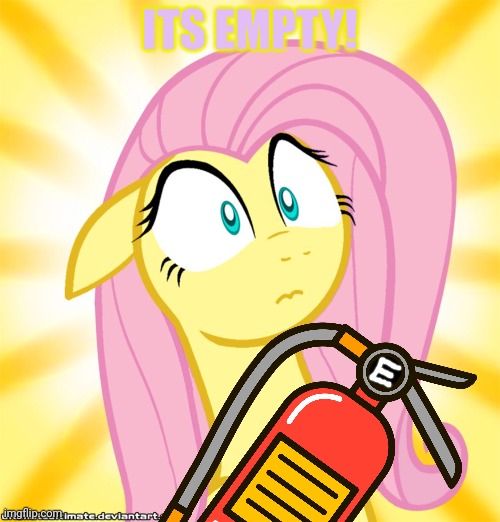Shocked Fluttershy | ITS EMPTY! | image tagged in shocked fluttershy | made w/ Imgflip meme maker