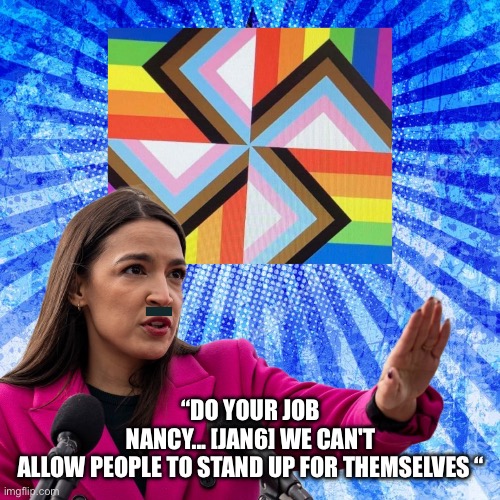 AOC called out Nacy P | “DO YOUR JOB NANCY... [JAN6] WE CAN'T ALLOW PEOPLE TO STAND UP FOR THEMSELVES “ | image tagged in aoc,memrs,funny | made w/ Imgflip meme maker